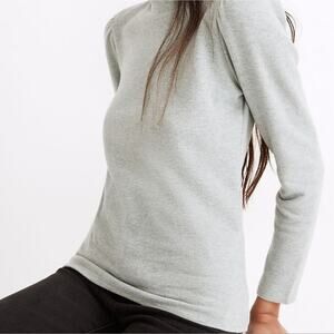 Madewell (Re)sourced Plush Mockneck Puff-Sleeve Top Women's Size M